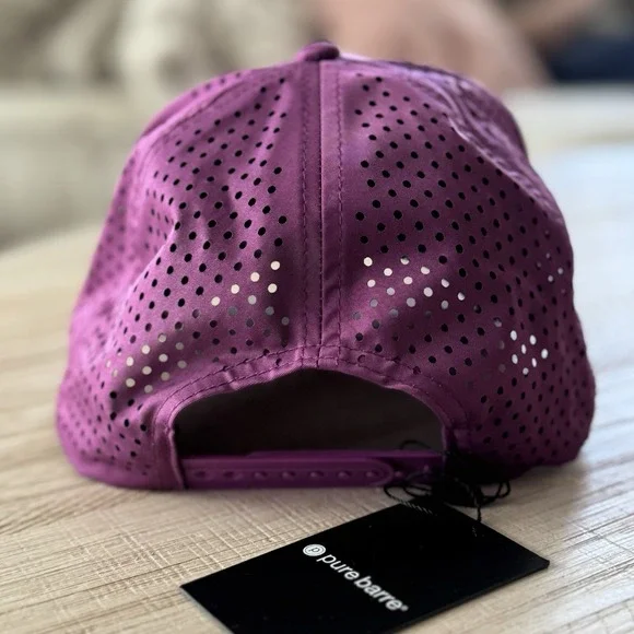 NWT Pure Barre Embroidered Logo Purple Adjustable Baseball Cap Hat - Picture 5 of 5